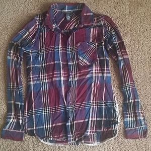 Flannel and Lace button down blouse